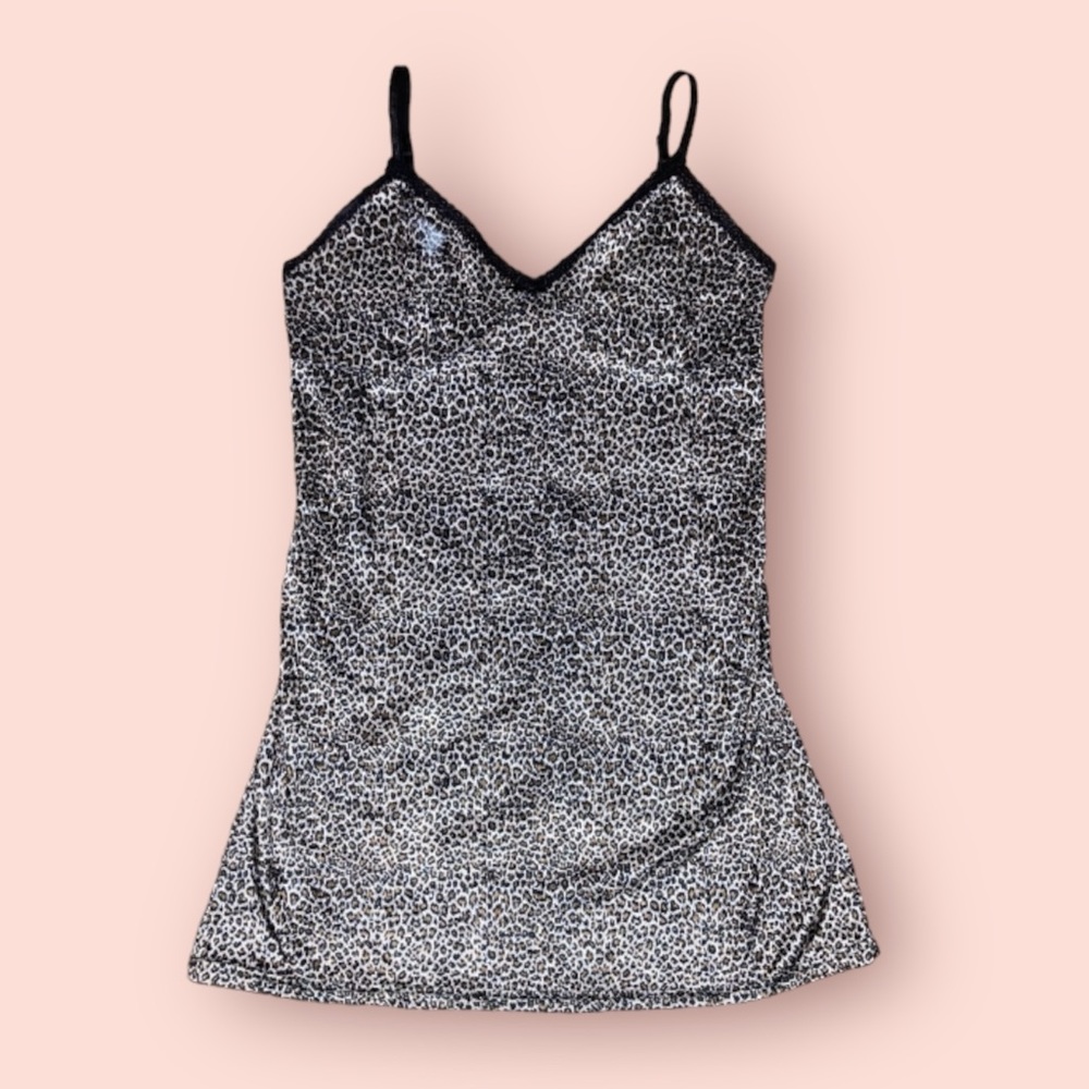 Fuzzy Cheetah Print Slip Dress